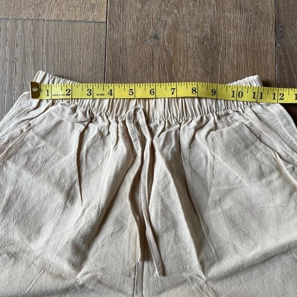 NWOT Women Solid High Waist Linen Blend Shorts Pants Beach Shorts (Size M) - Picture 4 of 8